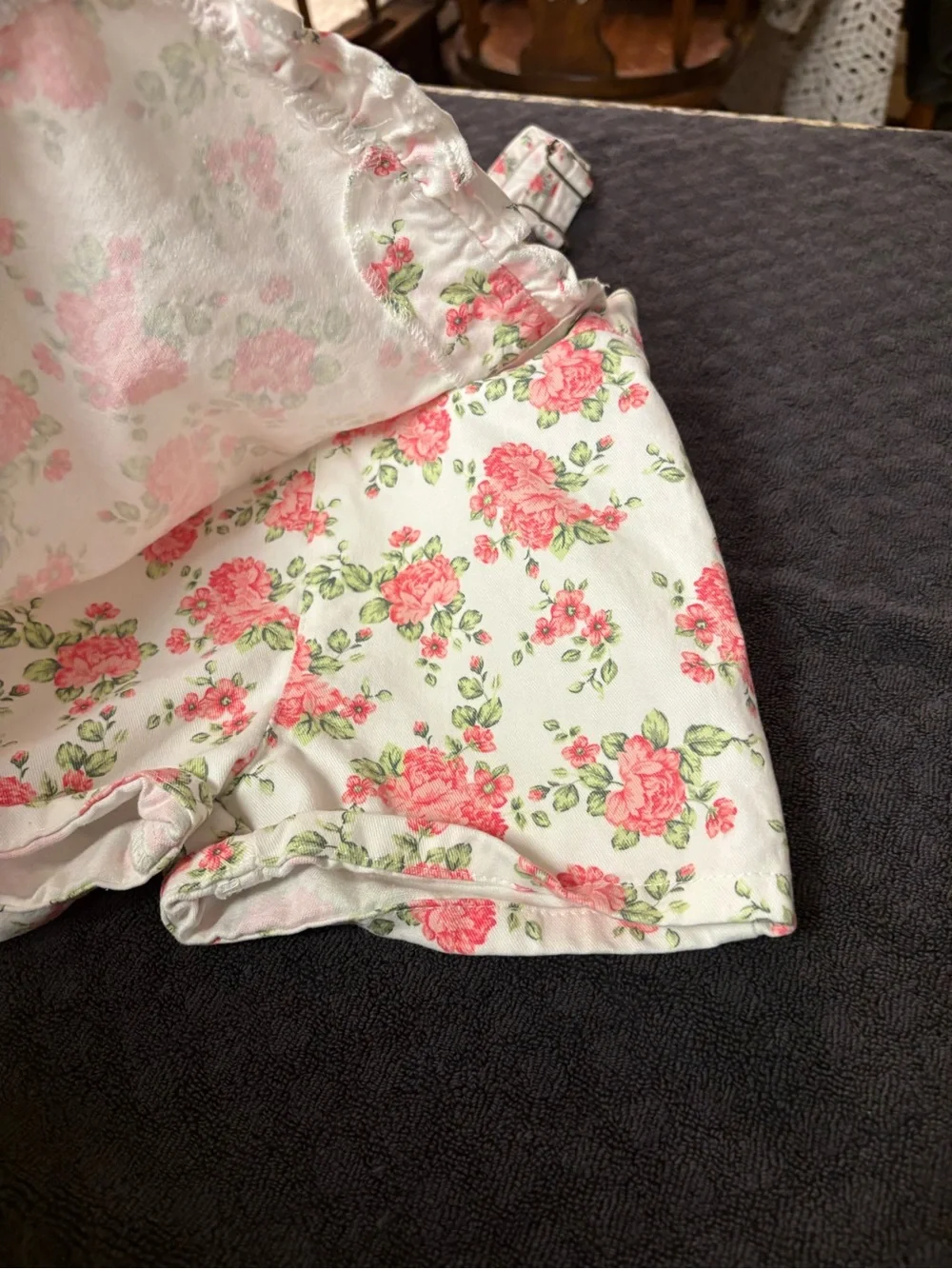 Little Girl Floral Pink‎ Rose Overall Skort Size 4